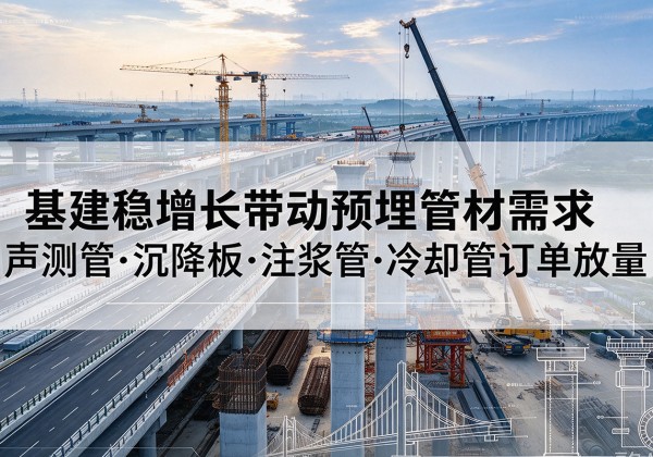 长阳基建稳增长带动预埋监测管材需求，声测管、沉降板、注浆管订单持续放量
